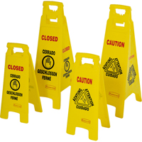 Wet Floor Safety Signs, Quadrilingual with Pictogram Pryde Industrial Inc.