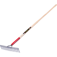 Pro Double Back Level Rake, Ashwood Handle, 13-3/4" W, Tempered Steel Blade, 14 Tines Pryde Industrial Inc.