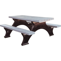 Recycled Plastic Picnic Tables, 8' L x 62-1/4" W, Grey Pryde Industrial Inc.