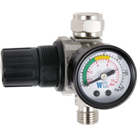 Air Dial Regulator with Gauge for Spray Gun, 1/4" NPT, 135 PSI Max. PSI, Standard Pryde Industrial Inc.
