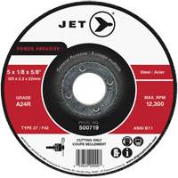 Power Abrasive Cut-Off Wheel, 4-1/2" x 1/8", 7/8" Arbor, Type 27, 13300 RPM Pryde Industrial Inc.