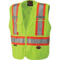 6936 5-Point Tear-Away Safety Vest, High Visibility Lime-Yellow, 2X-Large, Polyester Pryde Industrial Inc.