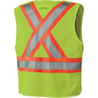 6936 5-Point Tear-Away Safety Vest, High Visibility Lime-Yellow, 2X-Large, Polyester Pryde Industrial Inc.