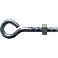 Eye Bolt, 3/8" Dia., 6" L, Zinc Plated Pryde Industrial Inc.