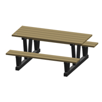Recycled Plastic Outdoor Picnic Tables, 72" L x 60-5/16" W, Sand Pryde Industrial Inc.