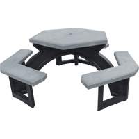 Tables de pique-nique hexagonales en plastique recycl&eacute;, 78" lo x 78" la, Gris Pryde Industrial Inc.