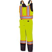 5041BB Pantalon &agrave; bretelles matelass&eacute; imperm&eacute;able, Polyester, Grand, Jaune lime haute visibilit&eacute; Pryde Industrial Inc.