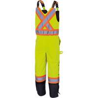 5041BB Pantalon &agrave; bretelles matelass&eacute; imperm&eacute;able, Polyester, Grand, Jaune lime haute visibilit&eacute; Pryde Industrial Inc.