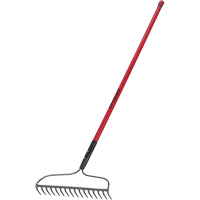 Bow Rake, Fibreglass Handle, 66" L, 16-4/5" Blade, 16 Tines Pryde Industrial Inc.