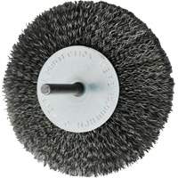Brosses mont&eacute;es &agrave; fils cr&ecirc;p&eacute;s circulaires, 4", Fils 0,008", Tige 1/4" Pryde Industrial Inc.