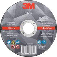 Silver Cut-Off Wheel, 4-1/2" x 0.045", 7/8" Arbor, Type 1, Ceramic, 13300 RPM Pryde Industrial Inc.