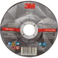 Silver Cut-Off Wheel, 4-1/2" x 0.045", 7/8" Arbor, Type 27, Ceramic, 13300 RPM Pryde Industrial Inc.