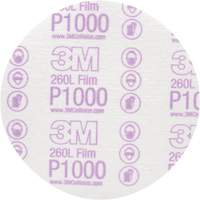 Hookit Finishing Film Disc, 6" Dia., P1000 Grit, Aluminum Oxide, Film Pryde Industrial Inc.