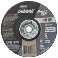 Meule &agrave; tronçonner pour coupe &agrave; angle droit RightCut Gemini, 6" x 0,045", Arbre de 5/8"-11, Type 27/42, Oxyde d'aluminium, 10185 Tr/min Pryde Industrial Inc.