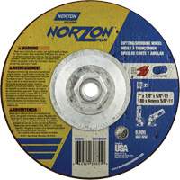 NorZon Plus SGZ  Grinding & Cutting Wheel, 7" x 1/8", 5/8"-11 Arbor, Type 27, Ceramic Alumina Pryde Industrial Inc.