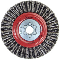 Brosse &agrave; fils nou&eacute;s pour cordons de soudure pour meuleuse angulaire, Dia. 4", Fils 0,02", Arbre 5/8"-11, Acier Pryde Industrial Inc.