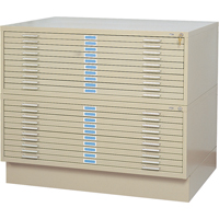 Classeurs en acier pour plans, 10 Tiroirs, 46-3/8" la x 35-3/8" p x 16-1/2" h Pryde Industrial Inc.