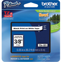 Tze Tape Cartridges, 9 mm x 314.96" or 8 m, Black on White Pryde Industrial Inc.