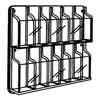 Literature Displays, Wall Mount, 9 Slots, Plastic, 30" W x 2" D x 36-7/8" H Pryde Industrial Inc.