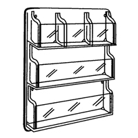 Literature Displays, Wall Mount, 9 Slots, Plastic, 30" W x 2" D x 36-7/8" H Pryde Industrial Inc.