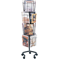 Pr&eacute;sentoirs pivotants pour documentation, Rotatif, 16 fentes, Fil m&eacute;tallique, 15" la x 15" p x 60" h Pryde Industrial Inc.
