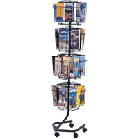 Pr&eacute;sentoirs pivotants pour documentation, Rotatif, 32 fentes, Fil m&eacute;tallique, 15" la x 15" p x 60" h Pryde Industrial Inc.