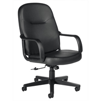 Fauteuil de bureau, Cuir, Noir Pryde Industrial Inc.
