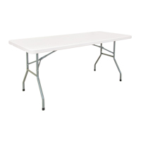 Folding Table, Rectangular, 72" L x 30" W, Polyethylene, White Pryde Industrial Inc.