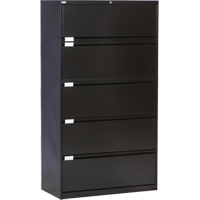Lateral Filing Cabinet, Steel, 5 Drawers, 36" W x 18" D x 65-1/2" H, Black Pryde Industrial Inc.