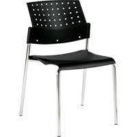 Chaise sans accoudoirs empilables, Plastique, Hauteur 33", Capacit&eacute; 300 lb, Noir Pryde Industrial Inc.