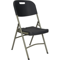Chaise pliante, Poly&eacute;thyl&egrave;ne, Noir, Capacit&eacute; 350 lb Pryde Industrial Inc.