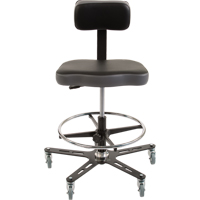 Chaise ergonomique industrielle TF160, Mobile, Ajustable Hauteur, Capacit&eacute; 300 lb Pryde Industrial Inc.