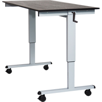 Bureau ajustable pour travail assis et debout, , 48-1/2" h x 59" la x 29-1/2" p, Noir Pryde Industrial Inc.
