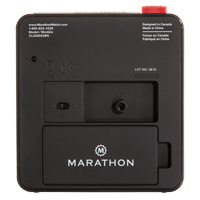 Desk Alarm Clock, Analog, Battery Operated, 3.5" W x 1.5" D x 3.75" H, Black Pryde Industrial Inc.