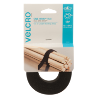 One-Wrap&reg; Fastener Tape, Hook & Loop, 12' x 3/4", Self-Grip, Black Pryde Industrial Inc.