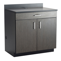 Modular Base Cabinet, Melamine, 39" H x 36" W x 25" D, Asian Night/Black Pryde Industrial Inc.