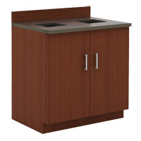 Modular Base Cabinet, Melamine, 39" H x 36" W x 25" D, Mahogany Pryde Industrial Inc.