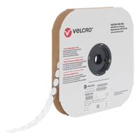 Attache Velcoin, Crochet, 3/4" dia., Adh&eacute;sif, Blanc Pryde Industrial Inc.