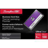 Pochettes lamin&eacute;es pour cartes d'affaires Swingline UltraClear Pryde Industrial Inc.