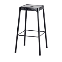 Bistro Stool, Stationary, Fixed, 29", Steel Seat, Black Pryde Industrial Inc.