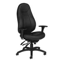 Chaise confortable &agrave; dos &eacute;lev&eacute;, Cuir, Noir, Capacit&eacute; 300 lb Pryde Industrial Inc.