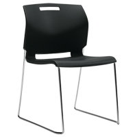 Chair, Plastic, 32-1/2" High, 300 lbs. Capacity, Black Pryde Industrial Inc.