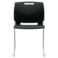 Chair, Plastic, 32-1/2" High, 300 lbs. Capacity, Black Pryde Industrial Inc.