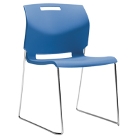 Chaise, Plastique, Hauteur 32-1/2", Capacit&eacute; 300 lb, Bleu Pryde Industrial Inc.