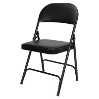 Chaise pliante rembourr&eacute;e en vinyle, Acier, Noir, Capacit&eacute; 300 lb Pryde Industrial Inc.