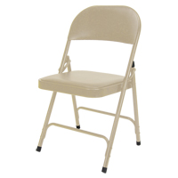 Chaise pliante rembourr&eacute;e en vinyle, Acier, Beige, Capacit&eacute; 300 lb Pryde Industrial Inc.