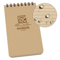 Pocket Top-Spiral Notebook, Soft Cover, Tan, 100 Pages, 3" W x 5" L Pryde Industrial Inc.