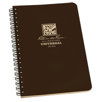 Carnet de notes de poche &agrave; spirale lat&eacute;rale, Couverture souple, Brun, 64 Pages, 4-5/8" , 7"  Pryde Industrial Inc.