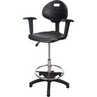 Heavy-Duty Ergonomic Stool with Adjustable Arm Rests, Stationary, Adjustable Height, 250 lbs. Capacity Pryde Industrial Inc.