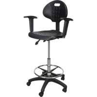 Heavy-Duty Ergonomic Stool with Adjustable Arm Rests & Nylon Stem Casters, Mobile, Adjustable Height, 250 lbs. Capacity Pryde Industrial Inc.